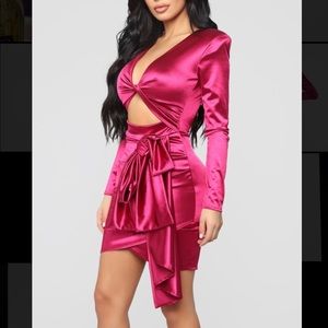 Pink Satin Dress